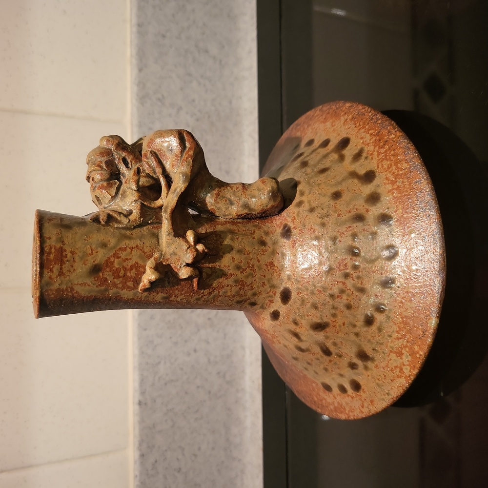 Vintage Studio Japanese Ceramic Dragon Vase with Chop Mark - Picture 1 of 13